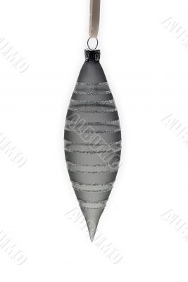 Silver-Grey Glass Christmas Bauble
