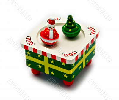Dancing Santa Claus and Christmas Tree Music Box - Isolated
