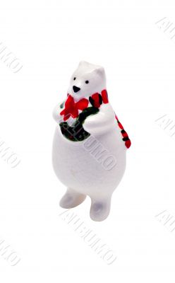 Isolated Porcelain Christmas Figurine: White (Polar) Bear