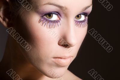 Purple eyelashes