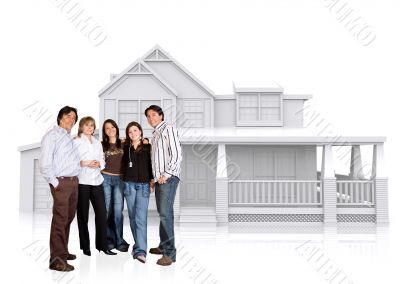 happy family home illustration
