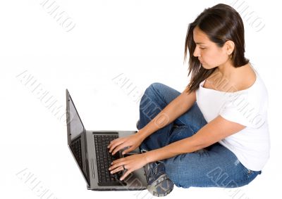 beautiful girl using a laptop