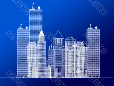 architecture blueprint of corporate buildings