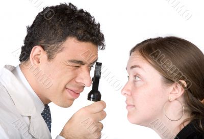 eye test - doctor and patient
