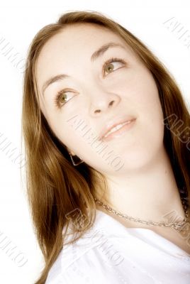 Beautiful peaceful and hopeful woman portrait