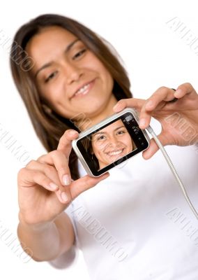 beautiful girl with a camera