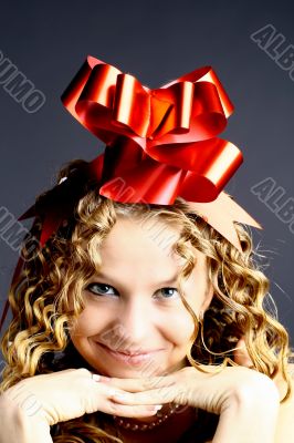girl red bow girl red bow
