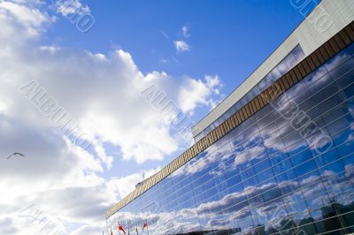 Clouds, wall and seagull
