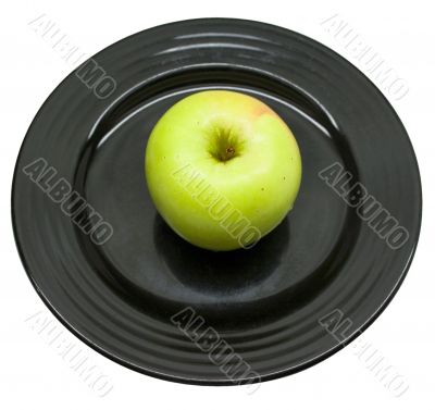 Green apple served at Black Japanese plate 4