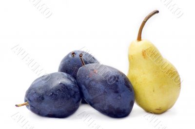 Plums and pear