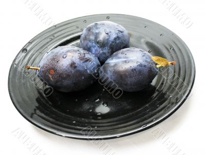 Plums served at Black Japanese plate