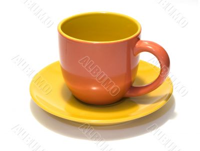 Pottery coffee cup and saucer 3