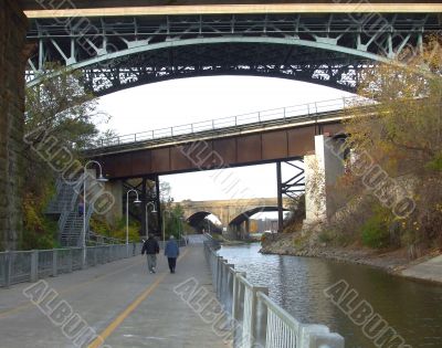 Walkway Under Three Bridges