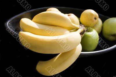 Close-up of served bananas and apples 3