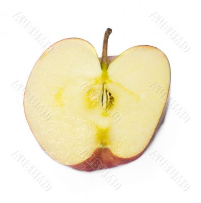 Half-cut red apple