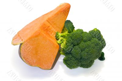 Pumpkin and broccoli