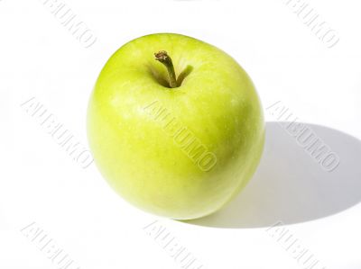 Green apple with shadow