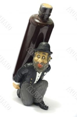 Old-fashioned man with clay bottle 4