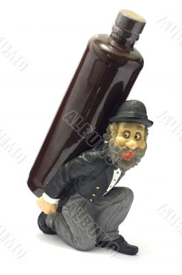 Old-fashioned man with clay bottle 1