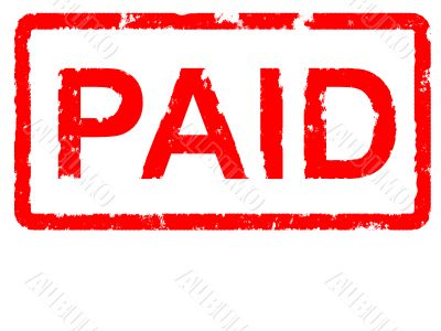 Grungey rubber stamp stating PAID Grungey rubber stamp stating PAID