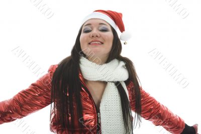 Beautiful woman with christmas decoration