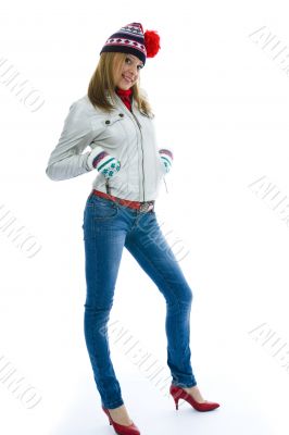 Beautiful woman with christmas decoration