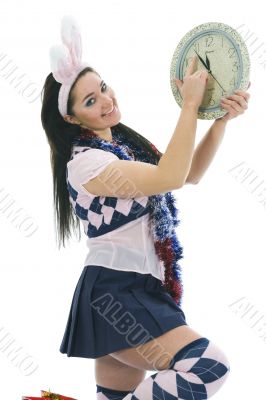 Beautiful woman with christmas decoration Beautiful woman with christmas decoration