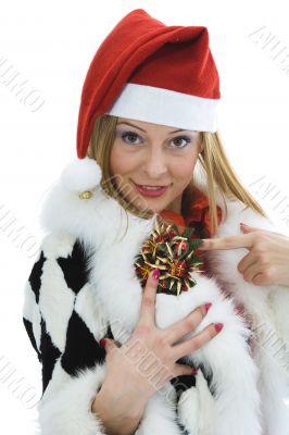 Beautiful woman with christmas decoration