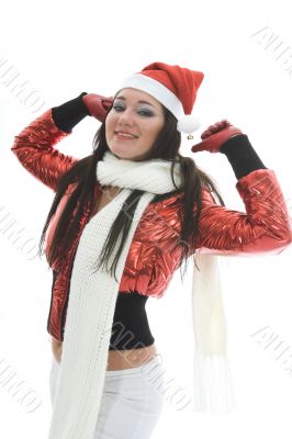 Beautiful woman with christmas decoration