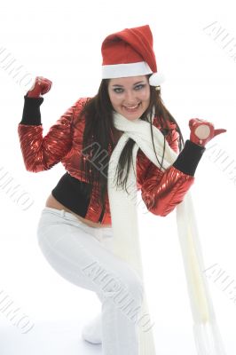 Beautiful woman with christmas decoration