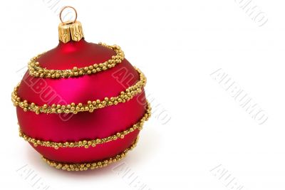 Isolated red Xmas sphere