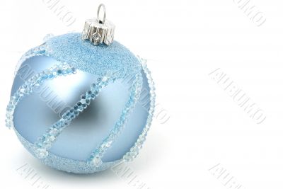 Isolated light blue Xmas sphere