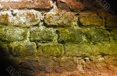 abstract deteriorating brick wall