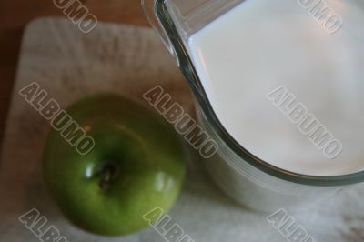 milk and apple