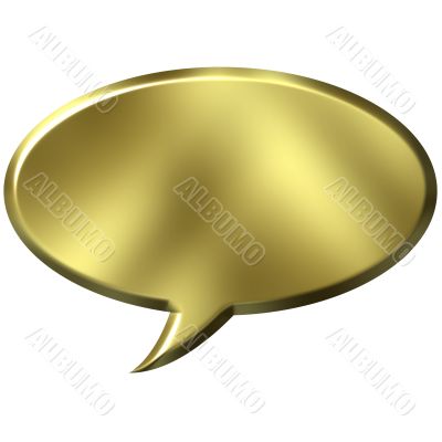 3D Golden Speech Bubble