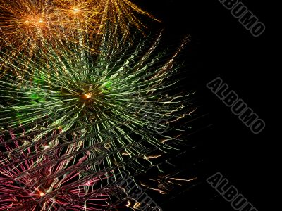 abstract fireworks reflection