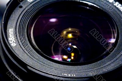 Macro close-up of photo lenses