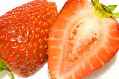Close up of cut strawberry