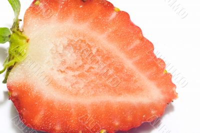 Close up of cut strawberry