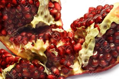 Macro close-up of cut fresh pomegranate 1