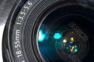 Macro close-up of photo lenses