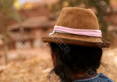Women in peru with hat