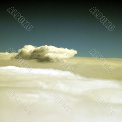 Clouds outside the airplane