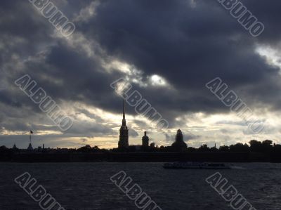 The cathedral and chapel in fortress Petropavlovskaya, Saint-Petersburg, Russia