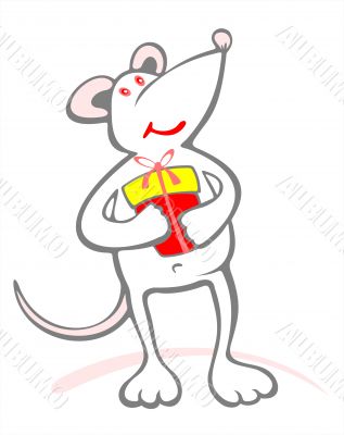 happy mouse and gift happy mouse and gift
