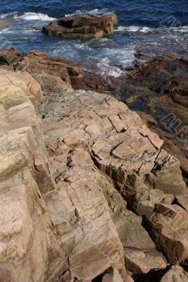 Granite rock ledges and boulders