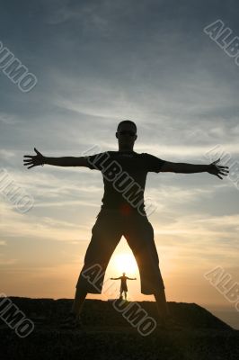 Two men and the sunset