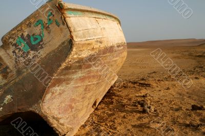 Boat in the desert