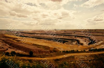 Open pit, brown coal, digger