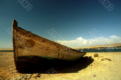 Old stranded boat